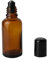 3pcs verre rouleau bouteilles-vide rechargeable parfum huile essentielle maquillage cosmétique roll-on flacon de stockage avec ballon en acier inoxydable et capuchon noir (brun) (30ml)