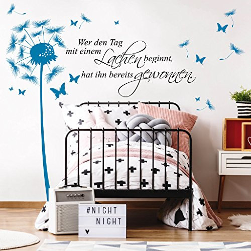Wandtattoo Pusteblume Wunschtext Wandaufkleber Wohnzimmer