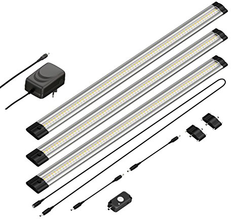 parlat LED Unterbau-Leuchte Siris, Bewegungsmelder, flach, je 50cm, je 655lm, weiß, 3er Set