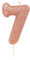 Anniversary House Metallic Rose Gold Glitter Candle, Number 7, 7th Birthday Cake Topper, 7 Centimeters, AHC50/7