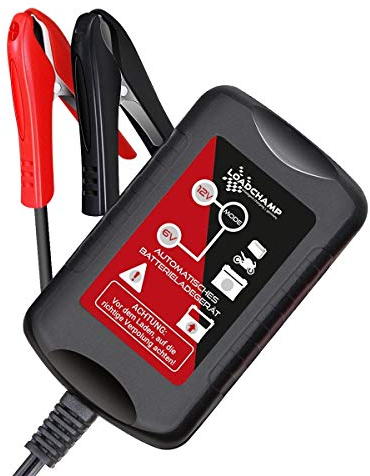 Loadchamp Automatik 6V 12V 1,5A (1500mAh) Batterie Ladegerät Blei Akku Motorrad KFZ NASS AGM Gel