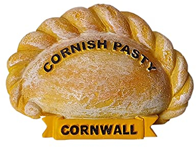 Thomas Benacci Cornish Pasty Fridge Magnet - British UK Cornwall England Pastry Dish Souvenir for Visitors of Portreath, Newquay, Looe, Tintagel or Truro