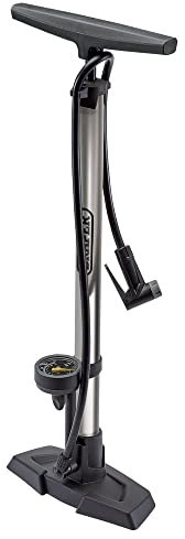 Draper 57428 Dual Connector Bicycle Track Pump, Unisex, Black, One Size