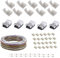 ENQIMAOYI 6-poliges 12 mm RGBWW 16.4 FT5M Verlängerungskabel für RGBCCT 5050 3528 farbwechselndes flexibles LED-Licht mit 10 Gapless-Steckern, 20 LED-Streifenclips, 20 Steckern