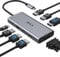 USB C Docking Station Dual Monitor, 8 in 1 USB C Hub Multiport Adapter zu Dual HDMI, DP/DisplayPort, VGA, 100W PD, 3USB 2.0, Quadruple Display Dockingstation, Thunderbolt 3/4 Dock für Dell/HP
