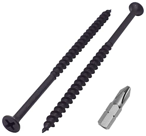 SKIR'CO Lot de 200 vis finition phosphatée noire 4,8 x 100 mm pour cloison sèche, vis à bois, tête cruciforme, vis pour plaque de plâtre