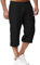 LVCBL Herren Leinen Shorts Casual Classic Fit Hot Summer Holiday Schwarz XL