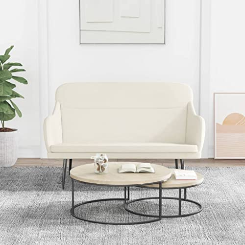 Bussandri Exclusive - Sitzbank Creme 110x76x80 cm Samt