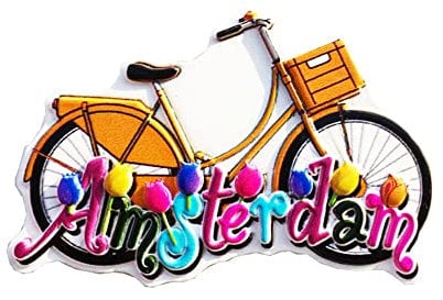 Amsterdam Netherlands Bicycle Refrigerator Magnet Travel Souvenir 3D Fridge Decoration Magnetic Sticker Hand Painted Craft