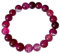 TreasureBay Bracelet de perles de pierres précieuses naturelles de 10 mm fait à la main pour hommes et femmes | Bracelet Perles Élastique (Agate rose foncé)