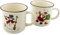 Dekohelden24 Porzellan Weihnachtsbecher - Tasse als 2er Set, in weiß, mit Schneemann und Weihnachtsmann, Größe L/B/H 13,5 x 10 x 9 cm. Fassungsvermögen ca. 355 ml