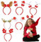 DATIFF 6 Stück Weihnachten Haarreifen Rentier Weihnachten Haarband Kinder Stirnbänder Schneemann Kopfschmuck Geweih Haarschmuck für Kinder Erwachsene