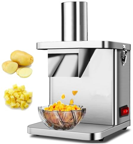 Petite machine à découper les légumes électriques, coupe automatique de cubes de pommes de terre, d'oignons, de carottes, rapide, efficace et amovible pour le nettoyage, idéal pour un usage