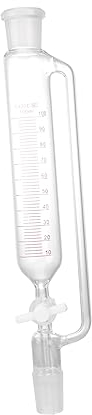 TOPPERFUN Embudo Separador De Vidrio Borosilicato Base Redonda Diseño Cilíndrico y Conical Para Separación De Laboratorio Alta y Durabilidad Química