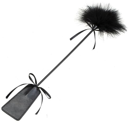 Federkitzler 2-in-1 mit Peitsche - Sex Spielzeug Feder Flirten Feder Kitzler Paddel Gerte weich Whip SM Fetisch Sexspielzeug für Extrem BDSMS Bondage Set