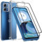 Cover per Motorola Moto G14 con 2 Pezzi Pellicola Vetro Temperato,Antiurto Custodia con Pellicola Protettiva,Morbido Silicone Protettivo Bumper TPU Gel Smartphone Case-6,5 Pollici-Trasparente