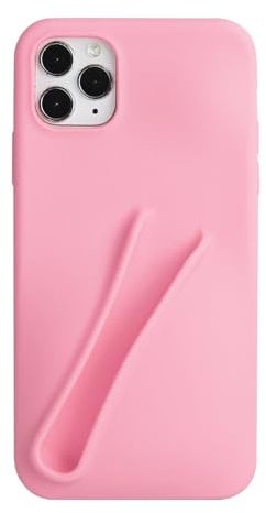 TRADAY Lip Gloss Phone Case Pink for iPhone 11 Pro Max for Women Girls Protective Silicone Shockproof Slim Funny Stylish Phone Case Compatible with iPhone 11 Pro Max(Pink)