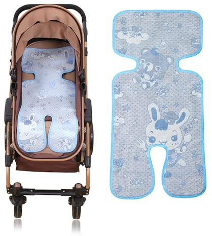 Atmungsaktive Sommer Sitzeinlage, Sitzauflage für Kinderwagen, Sommer Sitzeinlage für Buggy, Kissen für Kinderwagen, Schont den Kindersitz Bezug, Atmungsaktive Sitzauflage Kindersitz, 73 * 33CM, Blau