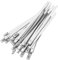 OSALADI 304 Grade Stainless Steel Cable Zip Ties Reusable Self-Locking Tie 100pcs 4.6x100mm Sturdy Metal Fastening for Electrical Automotive and Home Use