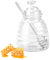 BOJVESH Honey Jar with Dipper and Lid, Glass Honey Pot Dispenser, Clear Honey Container, Crystal Honey Holder for Storing Honey and Syrup, Home, Kitchen, Coffee Bar (17oz)