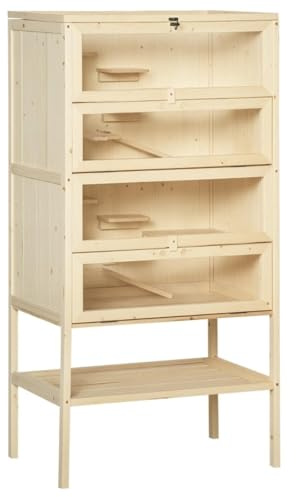 Aymzbd Hamsterkäfig Aus Holz 5 Nagarium Nagerkäfig Kleintierkäfig mit