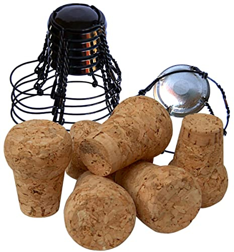 Pack of 6 Traditional Champagne Corks & Cages/Wires
