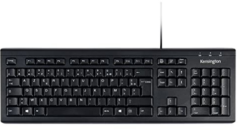 Kensington ValuKeyboard - Clavier filaire pour PC et Ordinateurs Portables, Alimentation USB compatible avec Dell, Acer, HP, Samsung et Autres, Mode AZERTY- Noir (1500109FR)