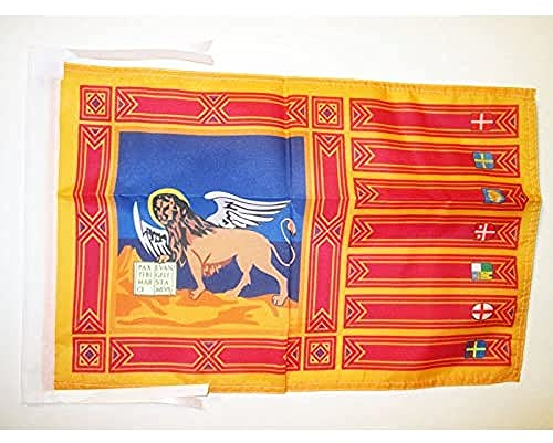 BANDIERA VENETO 45x30cm - BANDIERINA VENETA - REGIONE ITALIA 30 x 45 cm cordicelle - AZ FLAG