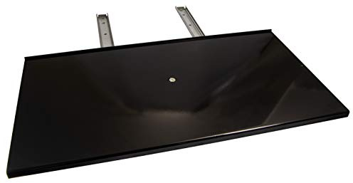 Gedotec TV-Drehteller Möbel-Auszug drehbar zum Schrauben an Fachboden | Schrankauszug Tragkraft 40 kg | Vollauszug mit Drehplatte schwarz | Auszugslänge 205 mm | 1 Stück - Auszug für Flachbildschirme