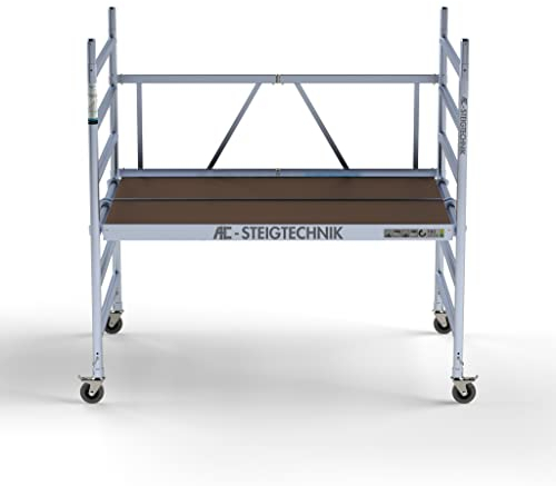 AC xPress PRO-L Rollgerüst | Alu Gerüst | 3 m Arbeitshöhe | TÜV/GS geprüft | XXL-Plattform 130 x 190 cm | erweiterbar | Aluminium Rollrüstung | DIN EN 1004 & 1298 | innen und außen | ohne Luke