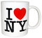 I Love New York Colorful Mugs- 11 oz Double Sided I Love NY Mugs in Colors Yellow, Pink, Orange, Blue, Purple, Black and White Souvenirs (White)