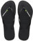 Havaianas - Slim Brasil Logo, Infradito Comode, Resistenti e Leggere, Omaggio al Brasile, Bandiera su Cinghie e Suola, Donna, Nero, 39/40 EU