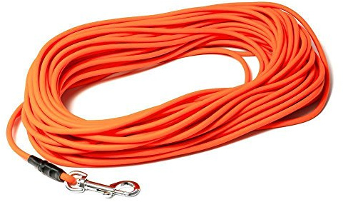 Mystique® Biothane Schleppleine rund 6mm Standard Karabiner Neonorange 10m