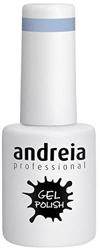Andreia Semi-Permanent Nail Gel Polish for UV/LED Lamp - Intense Shine and 4 weeks Lasting Manicure Nail Gel Varnish - Colour 287 Pastel Blue - Shades of Green 10.5 ml