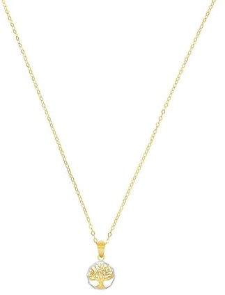 Amor Kette mit Anhänger Damen Halsschmuck, 45 cm, Bicolor, Lebensbaum, Kommt in Schmuck Geschenk Box, 2019961