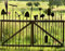 Zaundruck Outdoor Zaun & Garten Poster Banner wetterfest für außen (155 x 120 cm (6 Ösen), Altes Gartentor)
