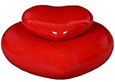 Maya Star Mini Urne funéraire en céramique en forme de cœur Rouge