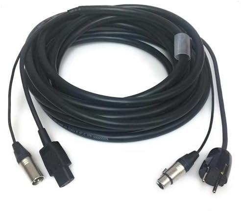 DG Systems - Cable hÍbrido audio XLR + Schuko/VDE, conectores Neutrik - Made in EU (10 mt)
