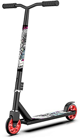 MYAOU Stunt-Scooter für Kinder ab 7 Jahren, Adult Pro Scooter 360 Swivel Spin Leichte Freestyle-Tricks Wide Bar Sport Deck Perfekt für Anfänger (Schwarz)