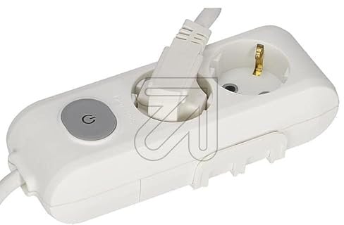 Steckdosenleiste Mehrfachstecker mit Kinderschutz und Wandhalterung + VDE geprüft (Verschiedene Modelle, Farben und Längen wählbar) (2-Fach - 3 m - mit Schalter, Weiss)