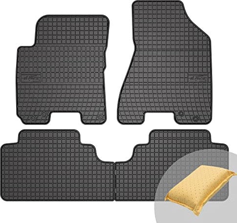 FROGUM EL Toro Gummimatten Ganzjähriges-Set von Autofussmatte Auto Fußmatten für Hyundai Tucson I 2004-2009, für Kia Sportage II 2004-2010 | Beständiges Gummi Material | 1,5cm Schutzkante
