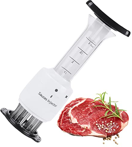 Meat Injector Steak Tenderizer Marinade Injector for Home Kitchen Garden Outdoor Stainless Steel Meat Poultry Tenderizer Tool Seasoning Injectors