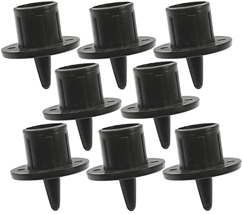 Preiswert&Gut 8 x Kunststoffbodenspitze für 18 mm Rohr – zeltstabspitze in schwarz für Aufstellstange beim Camping – Zeltstabdorn aus Kunststoff mit Ø 25 mm Bodenspitze Zeltgestänge Zubehör