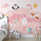 YXTSmurals Rose Nuages Animaux Papier Peint Intissé Tapisserie Murales Panoramique 3D Personnalisé Photo Mur Papier Peint Murale Chambre Salon Papier Peint Art Autocollant Murale