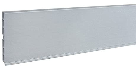 Korner Sockelblende 1,5m Aluminium Satin 100mm | Sockellesite | Sockelprofil | Küchensockel | Eckverbindung | Endstück | Zubehör