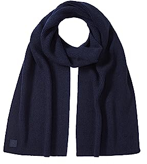 TOM TAILOR Herren 1038515 Basic Winterschal mit Wolle, 13160-Knitted Navy Melange, OneSize