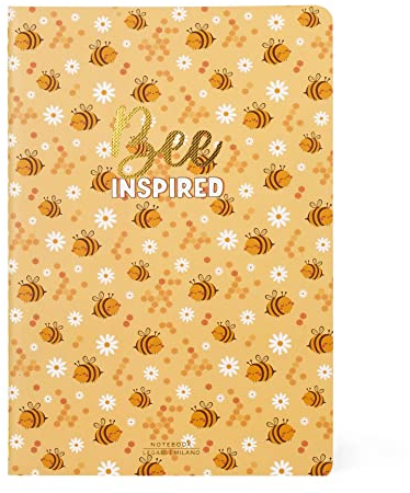 Legami - Notizbuch Medium, A5, 80 Seiten, aus FSC®-zertifiziertem Papier, 100 g/m², 14,2 x 21 cm, Thema Bee