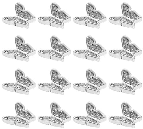 FRCOLOR 20pcs Gold Nail Charms Butterflies Nail Art Charms Shiny Rhinestones Jewelry Decor