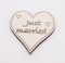 Just married wedding favour wooden heart fridge magnet, wedding day - natural wood - with strong magnets - a gift for wedding guests