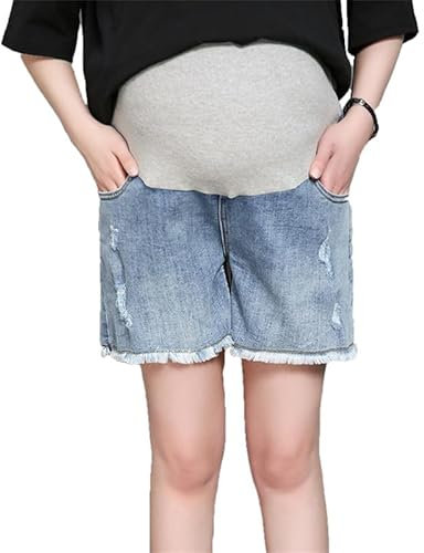 oneforus Shorts pour Femmes Enceintes Été Décontracté Mode Short en Jean Maternité Femmes Lâches Short en Jean